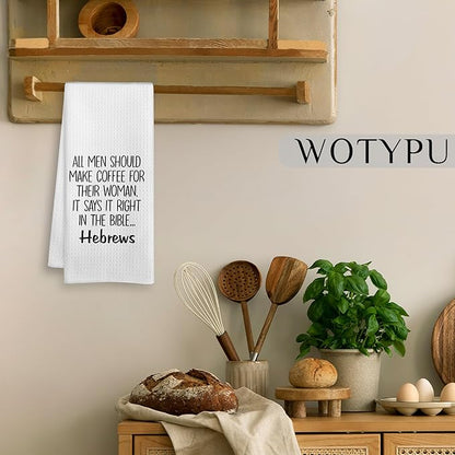 Funny Coffee Kitchen Towels, Coffee Gifts for Men Women Dish Tea Bar Towel, Housewarming Gifts Decorative Hand Towels for Kitchen Home Bar Decor, 16x24 Inch
