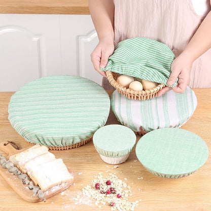 Reusable Bowl Covers, 5 Size Stretch Cloth Bowl Covers for Bread Proofing, cloth Fabric bowl Cover for Food Fruits Leftover (Q)