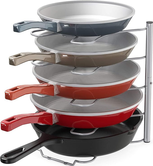 Deco Brothers Pan Organizer Rack for Kitchen Cabinet and Counter, Silver by DecoBrothers