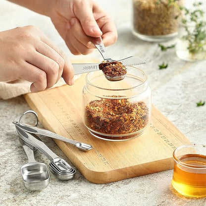 Spring Chef Stainless Steel Measuring Spoons Set of 13 with Leveler, Metal Teaspoon & Tablespoon Measuring Spoons for Cooking & Baking, Fits in Spice Jars, Kitchen Gadgets for Dry & Liquid Ingredients - Image 2