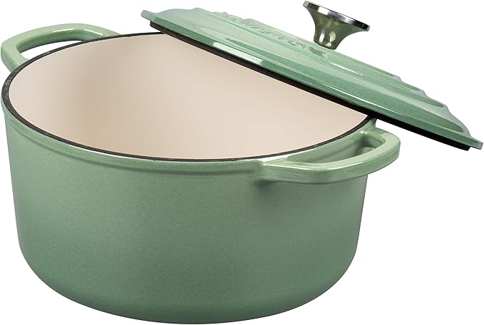 VORRINGARD Enameled Cast Iron Dutch Oven Pot with Lid, for Sourdough Bread Baking, Round Dutch Ovens, 4.5 Quart, Sage Green - Image 5