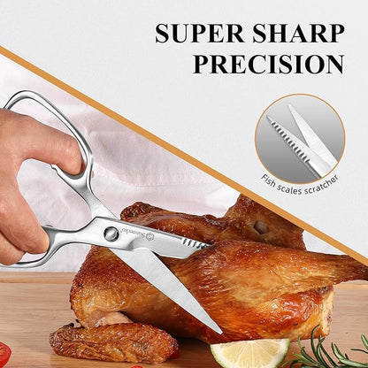 Sunnecko Kitchen Scissors for Food, Heavy Duty Scissors All Purpose Kitchen Shears That Come Apart, 8.5 Inch Fully Forged Stainless Steel - Image 2