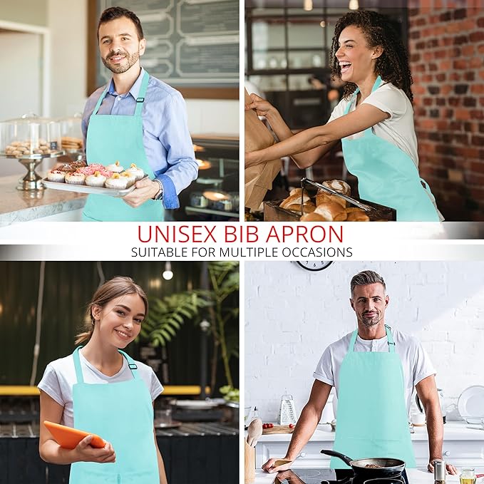 Utopia Kitchen 2 Pack Bib Apron, Adjustable with 2 Pockets, Water and Oil Resistant, Cooking Kitchen Chef Apron for Women Men - Image 5