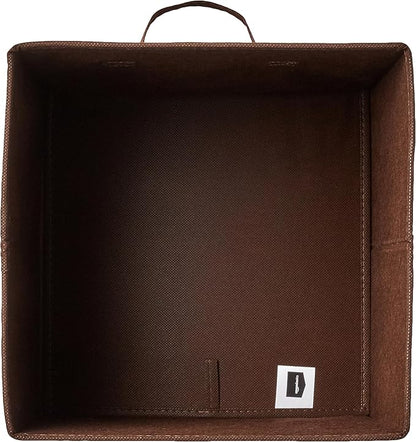 Amazon Basics Collapsible Fabric Storage Bins with Handles, Cube Organizer for Home Organization, 13" x 13" x 13", Brown, 6-Pack - Image 3