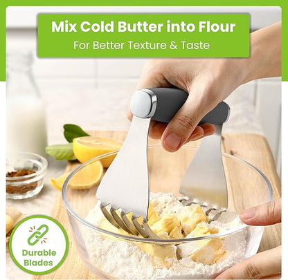 Spring Chef XL Stainless Steel Pastry Cutter Tool for Baking - Heavy Duty Dough Blender - Butter & Dough Cutter Tool with Sharp Blades - Pastry Blender for Easy Mixing - Dishwasher Safe - Gray - Image 6