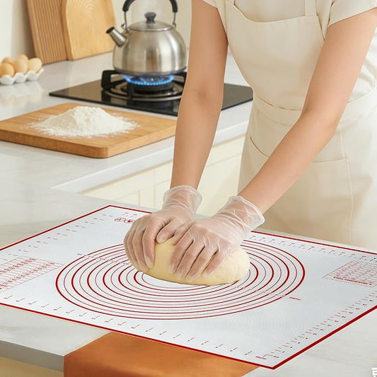Extra Large Nonstick Silicone Pastry Mat 28x20Inch with Measurements, Food Grade Silicone Baking Mat, Non-Slip Dough Rolling Mat for Counter, Oven Liner, Fondant/Pie Crust/Sourdough Bread Baking