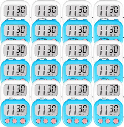Timer for Kids Teachers Digital Kitchen Timers for Cooking Large Magnetic Classroom Timer 24Pack-Blue White