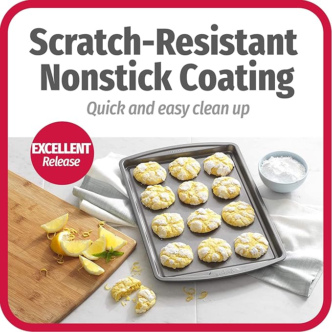 GoodCook Everyday Nonstick Carbon Steel 13” x 9” Baking Sheet Set, 3 Pack – Standard-Sized Carbon Steel Cooking Pans, Bakeware Set, Cookie Sheets for Baking, Oven Pan Set - Image 3