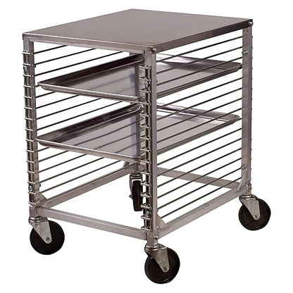 Winco 15-Tier Aluminum Sheet Pan Rack with Hard Top and Wire Slides - Image 3