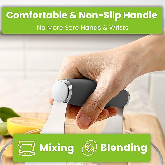 Spring Chef XL Stainless Steel Pastry Cutter Tool for Baking - Heavy Duty Dough Blender - Butter & Dough Cutter Tool with Sharp Blades - Pastry Blender for Easy Mixing - Dishwasher Safe - Gray - Image 4