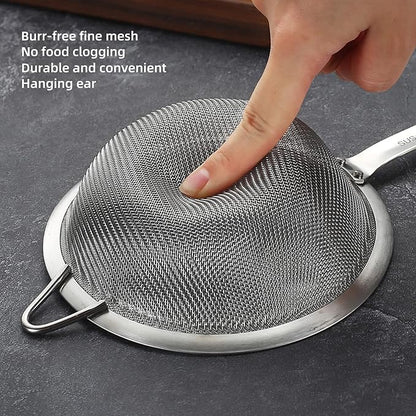 304 Stainless Steel Fine Mesh Strainers for Kitchen, Colander-Skimmer with Handle, Sieve Sifters for Food, Tea, Rice, Oil, Noodles, Fruits, Vegetable - Image 4