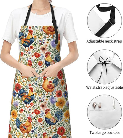 Funny Apron Polyester Grooming Aprons with Pocket for Cooking Kitchen Grilling Adults
