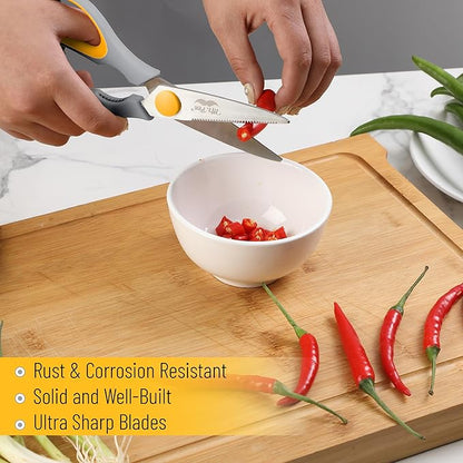 Mr. Pen- All Purpose Kitchen Shears with Protective Sheath, 8 Inch, Dishwasher Safe, Stainless Steel Food Scissors with Micro-Serrated Blades, Durable Utility Kitchen Shears, Gray & Orange - Image 4