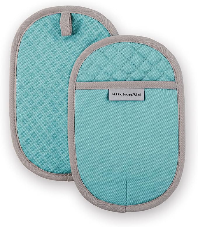 KitchenAid Asteroid Pot Holder 2-Pack Set, Aqua, 6.5"x10" by KitchenAid