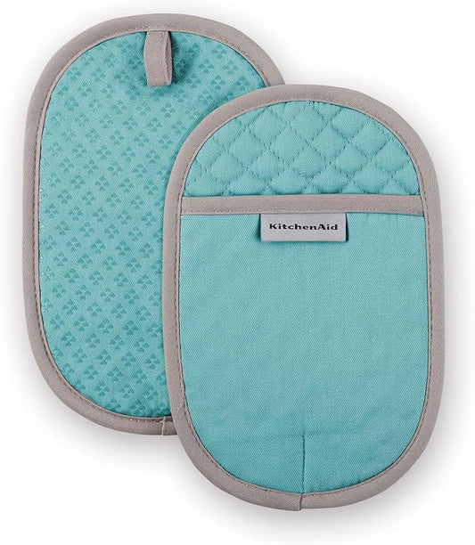 KitchenAid Asteroid Pot Holder 2-Pack Set, Aqua, 6.5"x10" by KitchenAid