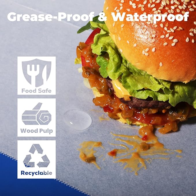 Fit Meal Prep [1000 Pack] 10 x 10.75" Wax Paper Sheets for Food, Interfolded Precut Deli Paper, Pop Up Grease-Proof Sandwich Paper Wraps, Waterproof for Lunch, Food Basket, Microwave Cover, BBQ