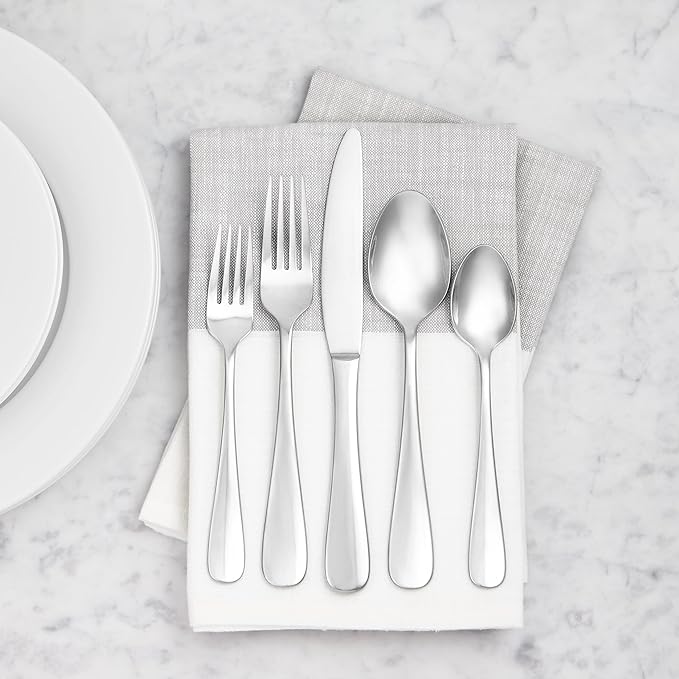 Amazon Basics Stainless Steel Dinner Knives with Round Edge, Silverware, Table Knives, Restaurant Quality, Pack of 12, Silver - Image 7