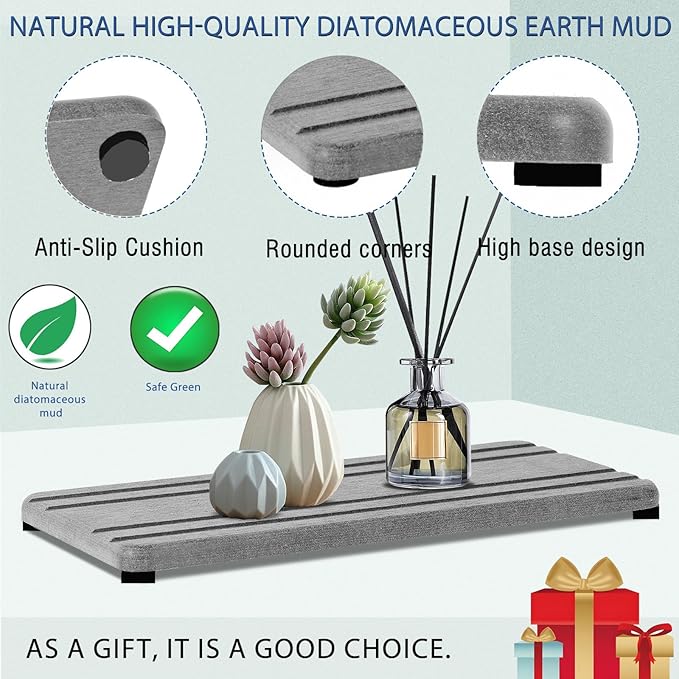 3PCS Water Absorbing Stone Tray, DryingNeat Diatomite Stone Sink Tray, Instant Dry Sink Coasters, Kitchen Sponge Hand Soap Holder, Countertop Fast Drying Counter Trays,8 * 4inch and 4 * 4inch - Image 5