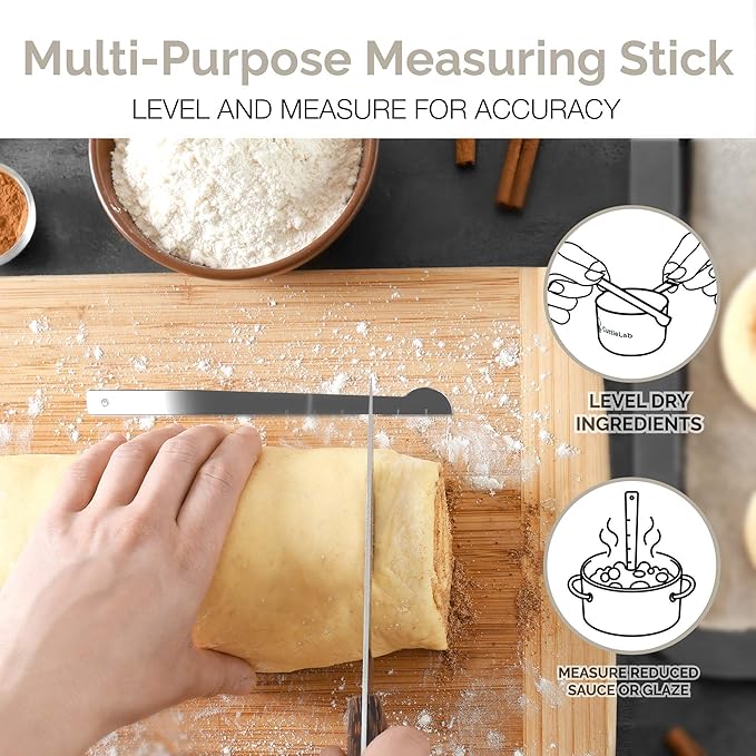 CuttleLab 22-Piece Stainless Steel Measuring Cups and Spoons Set, Tad Dash Pinch Smidgen Drop Mini Measuring Spoons, Measuring Stick Leveler, Measurement Conversion Chart Fridge Magnet, (Charcoal) - Image 6