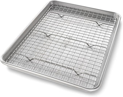 USA Pan Jelly Roll Baking Pan and Bakeable Cooling Rack, Nonstick Commercial Quality by USAPan