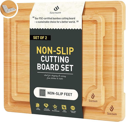 Bamboo Cutting Board Set Non Slip Feet Over Sink Chopping Board Christmas Xmas Birthday Day Gifts Ideas Grandmother Gigi Granny Nana Glamma Mawmaw Yaya Abuela Abuelita Mamaw Mimi Nonna Oma Meme by Socisen