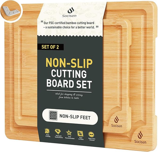 Bamboo Cutting Board Set Non Slip Feet Over Sink Chopping Board Christmas Xmas Birthday Day Gifts Ideas Grandmother Gigi Granny Nana Glamma Mawmaw Yaya Abuela Abuelita Mamaw Mimi Nonna Oma Meme by Socisen