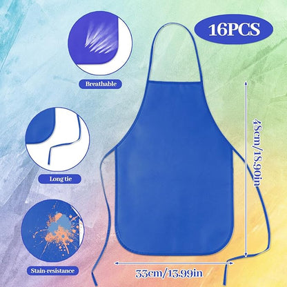 KUUQA 16/24/30/36/40Pcs Kids Apron Painting Aprons for Kids, Kids Paint Apron Art Smock for Classroom Painting Party Supplies