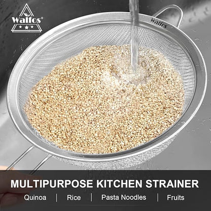 Walfos 6.3 Inch Fine Mesh Strainer, Premium Stainless Steel Sieve and Sifter with Handle, Kitchen Metal Strainers for Rice, Quinoa, Fruits, Noodles, Flour - Image 7