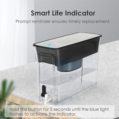 Waterdrop Slim Alkaline Water Filter Dispenser, Large 35-Cup, Up to PH 9.5, Healthy, Clean & Toxin-Free Mineralized Alkaline Water, 100-Gallon, BPA Free, Black (1 Filter Included) - Image 5