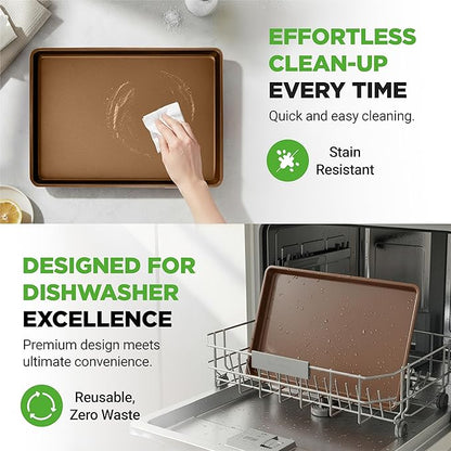 NutriChef Nonstick Extra Large Baking Sheets – 22 x 16 Inch Mega Cookie Sheet Pans for Baking & Roasting – Warp-Resistant Thick Gauge Cookie Tray Set , Oven & Dishwasher Safe – 2 Pack - Image 8
