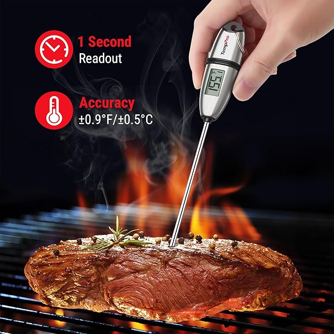 TempPro TP02S Digital Food Thermometer for Cooking Bread Baking Sourdough Liquids, Meat Thermometer Digital with Super Long Probe for Kitchen BBQ Yogurt Candy Making Accessory (Previously ThermoPro) - Image 2