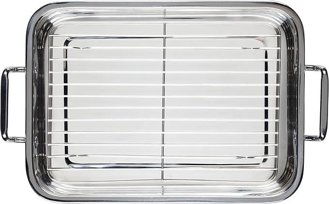 Farberware Classic Traditions Stainless Steel Roaster/Roasting Pan with Rack, 17 Inch x 12.25 Inch - Image 6