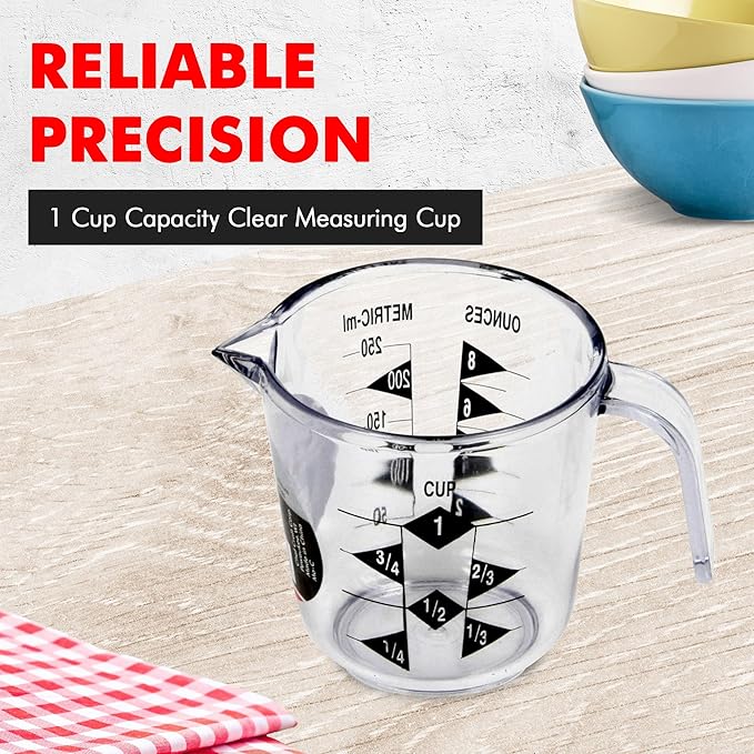 Chef Craft Select Plastic Measuring Cup, 1 Cup Capacity, Clear - Image 2