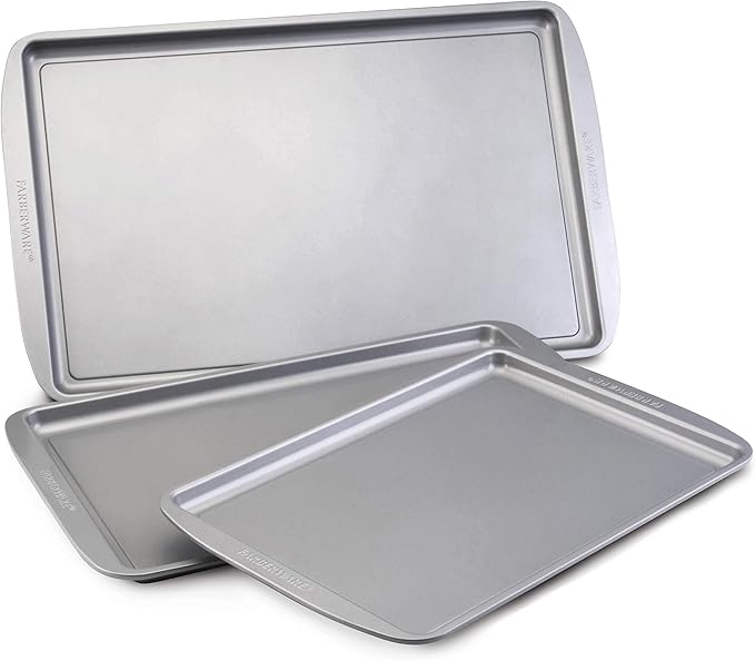 Farberware Nonstick Bakeware 3-Piece Cookie Pan Set, Gray - Image 12