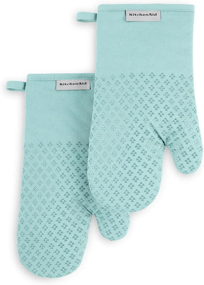 KitchenAid Asteroid Oven Mitt 2-Pack Set, Mineral Water, 7"x12.5" by KitchenAid
