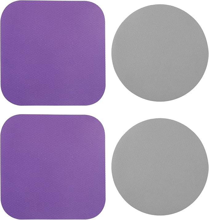 LUTER 4pcs Jar Opener, Rubber, Multi-function Silicone Bottle Opener for Seniors with Weak Hands Lid Cap Gripper Pads Kitchen Coasters Gadgets(Grey, Purple) by Unknown
