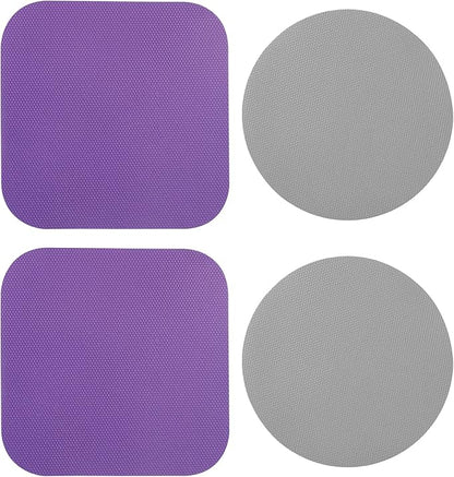 LUTER 4pcs Jar Opener, Rubber, Multi-function Silicone Bottle Opener for Seniors with Weak Hands Lid Cap Gripper Pads Kitchen Coasters Gadgets(Grey, Purple) by Unknown