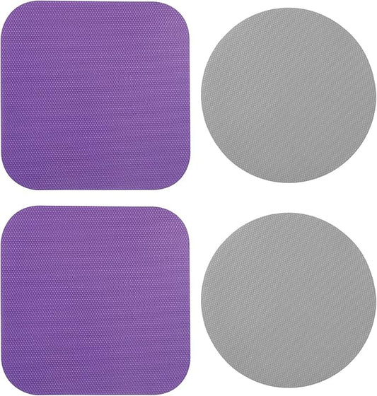 LUTER 4pcs Jar Opener, Rubber, Multi-function Silicone Bottle Opener for Seniors with Weak Hands Lid Cap Gripper Pads Kitchen Coasters Gadgets(Grey, Purple) by Unknown
