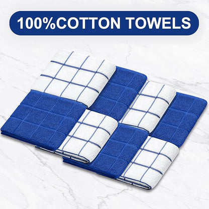 Oven Mitts Pot Holders Sets/Kitchen Towels and Dishcloths, Oven Gloves Kitchen Dish Towels 500 Degree Heat Resistant Potholders with Non-Slip Silicone Surface for Cooking, Grilling, Baking-Royal Blue - Image 5