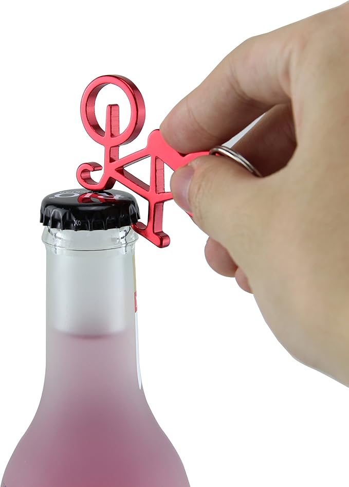 SWATOM Bicycle Bottle Opener with Keychain Key Tag Chain Ring Accessories 6PCS…