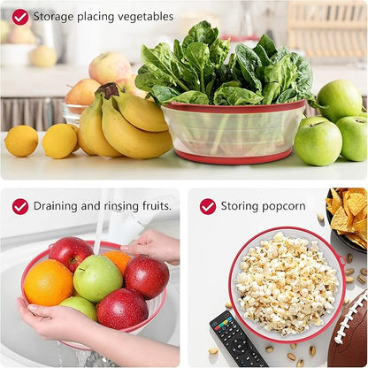 WVM Microwave Splatter Cover Vented for Food with Hook Hole, Splatter Guard & Colander Kitchen Gadget for Food, Meal Prep, Red - Image 5