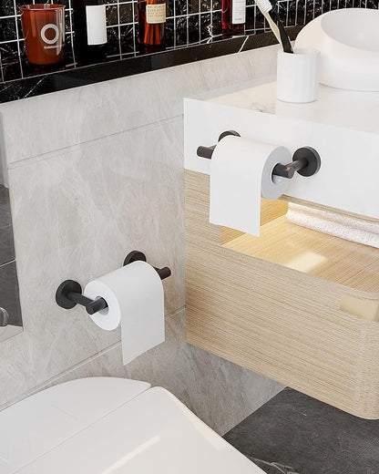 RARXTR Matte Black 2 Pack Toilet Paper Holder SUS304 Stainless Steel Double Post Pivoting Toilet Paper Roll Holder Wall Mounted Toilet Tissue Holder for Commercial Bathroom RV