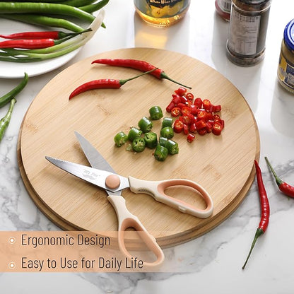 Mr. Pen- All Purpose Kitchen Shears with Protective Sheath, 8 Inch, Dishwasher Safe, Stainless Steel Food Scissors with Micro-Serrated Blades, Durable Utility Kitchen Shears, Cream & Tan - Image 6