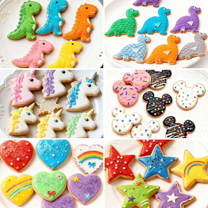 Stainless Steel Cookie Cutters, Mickey Unicorn Dinosaur Heart Star Cookie Cutters, Metal Biscuit Cutter Molds for Baking or Valentine's Day Christmas Holiday Party Decorations - Image 6