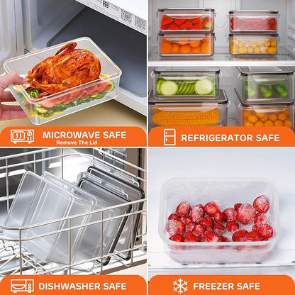52 PCS Food Storage Container with Lid (26 Lids & 26 Containers) - Airtight Leakproof Plastic Kitchen Organization Set Reusable Microwave/Freezer/Dishwasher Safe Meal Prep Container with Label & Pen - Image 5