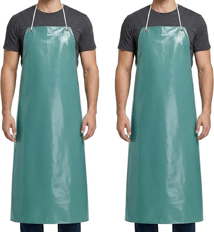 Xpose Safety Heavy Duty Vinyl Waterproof Aprons, White - For Home, Industrial and Commercial Use - Chemical Resistant
