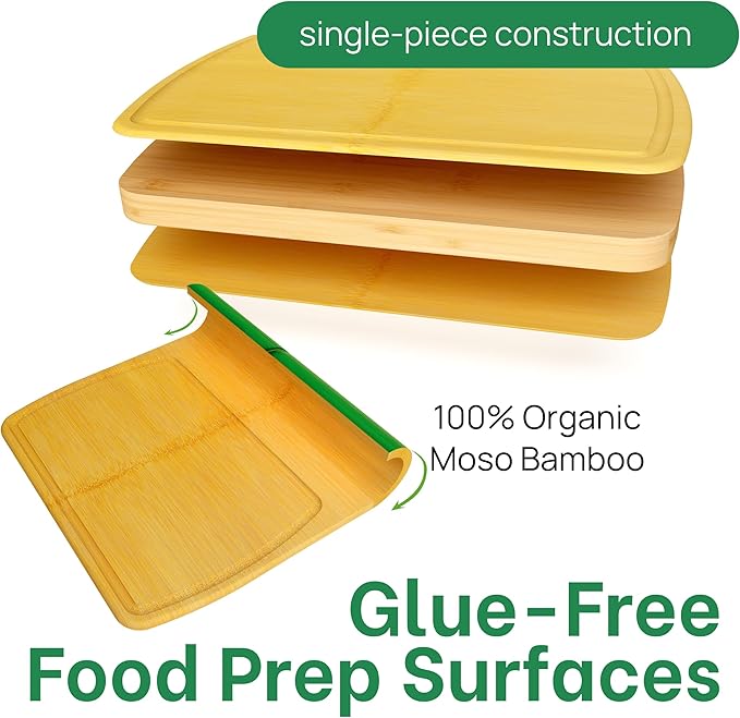 FSC-Certified Extra Large Bamboo Cutting Board Featuring 18 Inch Glue-Free Surface™ – XL, Non-Toxic Wooden Board for Family Kitchens, Butcher Block Style Food Prep with Lifetime Replacements - Image 3