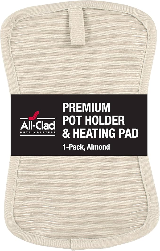 All-Clad Premium Pot Holder & Hot Pad: Heat Resistant to 500 Degrees - 100% Cotton, 10"x6.25" Hot Pad for Kitchen and Barbeque, (1-Pack), Almond by All-Clad