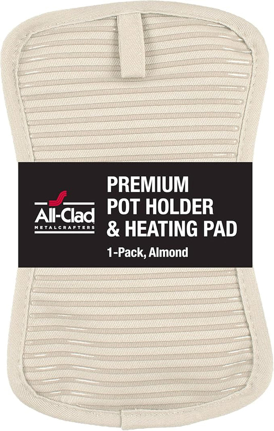 All-Clad Premium Pot Holder & Hot Pad: Heat Resistant to 500 Degrees - 100% Cotton, 10"x6.25" Hot Pad for Kitchen and Barbeque, (1-Pack), Almond by All-Clad