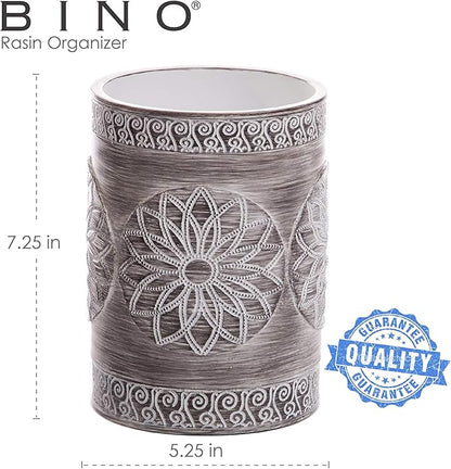 BINO Kitchen Utensil Holder for Countertop, Grey Sunflower - Utensil Caddy countertop utensil holder Utensil Crocks for kitchen Cooking Utensil Holder Kitchen Utensils Holder Spatula Holder - Image 2
